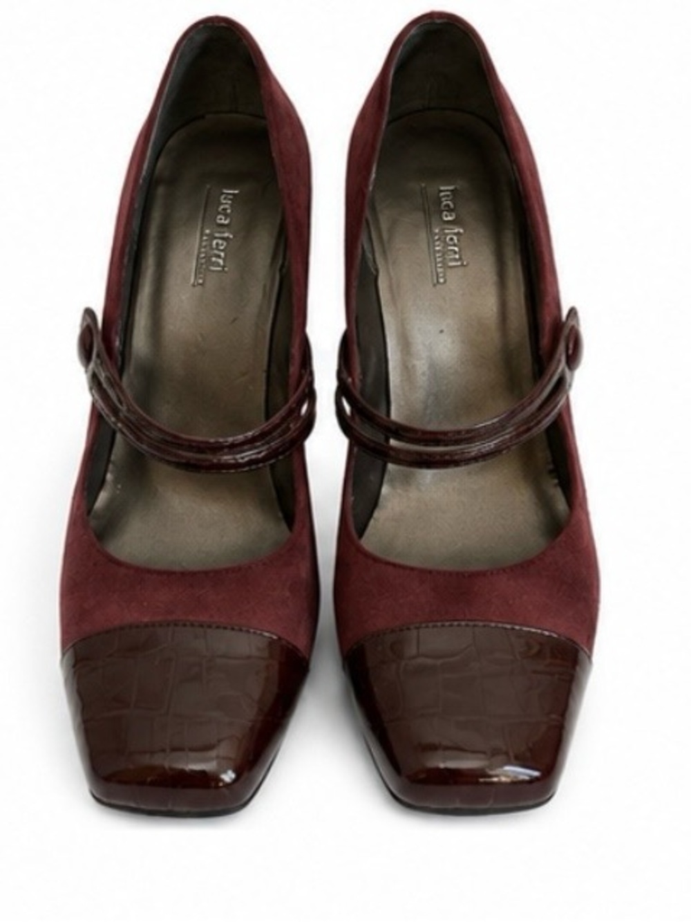 LUCA  FERRI Elegant Burgundy MaryJane Heels Size 10